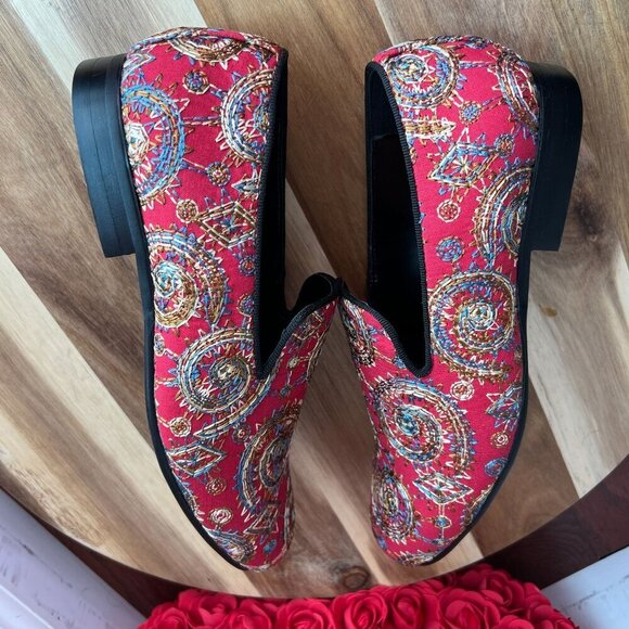 Tallia Orange Mens Quinzio Avant Garde Baroque Luxe Core Loafer 7.5M Red Multi - Picture 9 of 13